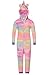Produktbild Damen Fairisle Einteiler Fleece Overall mit Kapuze Einteiler Hausanzug Bademantel Schlafanzüge Mädchen Damen - Rainbow Einhorn, L