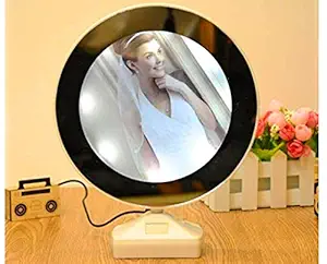 JIADA Magic Mirror Photo Frame| Magic Mirror LED Photo Frame| Birthday/Valentines Gift| Surprise Decoration| Attractive Mirror| Round Mirror