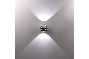 KRUIHAN Lámpara de Pared LED 6W - Lámpara de Aplique de Efecto Interior Iluminación de Aluminio para Pasillo Dormitorio Cabecera Inicio Loft Sala de Estar Blanco frio