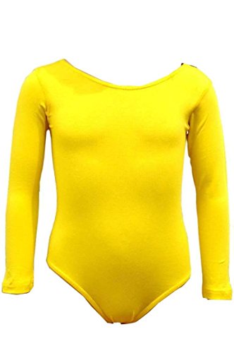 elegance1234Girl`s Cotton Long Sleeve Leotard/Bodysuits Stretchy Dance-Gym-Ballet-Sports(ref:3350)