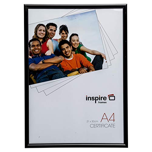 Inspire BACKLOADER Negro A4 21x30 cm Certificado Foto Marco Calidad Vidrio Imagen Apertura BLRA4BK