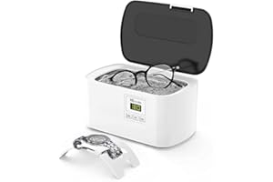 Nettoyeur à ultrasons pour bijoux, KECOOLKE 600 ml Nettoyant sonique avec minuterie numérique pour lunettes, bagues, pièces de monnaie, anneau, argent, dentier…