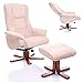 Produktbild Chenille Textil Relaxsessel, Liegesessel “The Shangri-La” mit Hocker, Beige