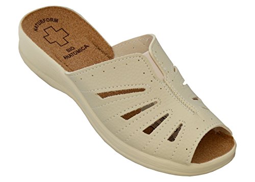 Damen Pantolette Sandalen Komfort Kork Hausschuhe Arbeit Modell 050