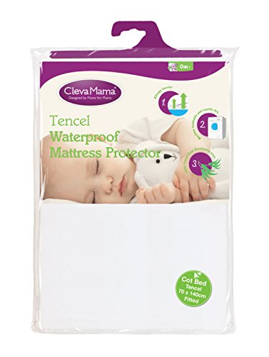 Clevamama Mattress Protector Crib (90 x 40,Tencel)