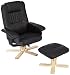 Produktbild AMSTYLE Fernsehsessel COMFORT TV Design Relax-Sessel Wohnzimmer verstellbar Modern Bezug Kunstleder schwarz drehbar mit Hocker X-XL 110 kg mit Armlehnen und Hocker Gaming Sessel ohne Motor Kopfstütze