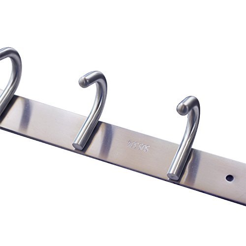 IMIEE 4 Haken Handtuchhaken Bademantelhaken Kleiderhaken Edelstahl Garderobenhaken haken wand buegel kleidung Mehrzweckhaken handtuchhalter Tuerhaken badezimmertuer dekor Kleiderhaken Wandhaken 30cm - 4