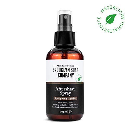 Natürliche Männerpflege: Aftershave Spray - 100ML ? beruhigt die Haut und wirkt antibakteriell ? Natürliche Pflege der BROOKLYN SOAP COMPANY ® ? Geschenkidee als Geschenk für Männer