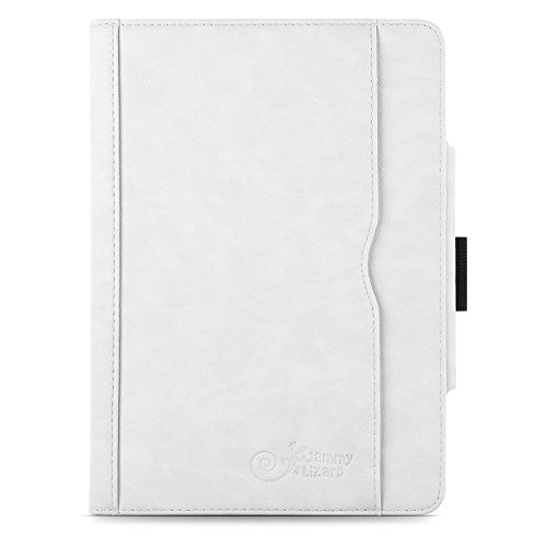 iPad Air, Air 2 & iPad 9.7″ 2017 Hülle – JAMMYLIZARD Ledertasche Smart Cover mit Standfuktion für iPad Air (5. & 6. Generation) & iPad 9.7″ 2017, WEIß & HONIG, [MIT STIFT-HALTER] - 2