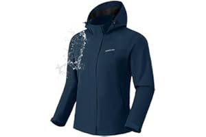 Pioneer Camp Impermeable Femme avec Capuche Léger Veste de Pluie Respirant Coupe Vent Anti-Pluie Veste d'Extérieur pour Extérieur Randonnée