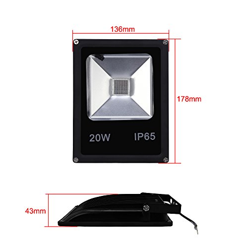 VINGO® LED 20W RGB Fluter Flutlicht Baustrahler Objektbeleuchtung Strahler IP65 Fembedienung Scheinwerfer - 2