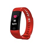 JTY Fitness Tracker,Wasserdicht IP68 Fitness Armband mit Pulsmesser Farbbildschirm Smartwatch Aktivitätstracker Pulsuhren Schrittzaehler Uhr Smart Watch Fitness Uhr für Damen Herren,Red