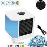 【Función 3 en 1】 Con funciones de refrigeración, humidificación y purificación de aire que le permiten crear una zona de confort personal. Extraiga aire caliente y páselo por un filtro húmedo, que luego sale por el otro lado en forma de aire fresco y refrescante.