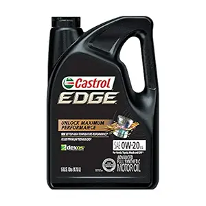 Castrol 03124 EDGE 0W-20 Advanced Full Synthetic Motor Oil, 5 Quart.