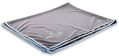 Panno Gigante in Microfibra (75 x 75 cm) - Ideale Per La Pulizia e Lucidatura de Bicchieri in Cristallo, Argenteria, Bronzo, Gioielli, Acciaio, Ecc - Non Lascia Strisce Né Aloni o Lanuggine (Grigio)