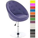 CLP Fauteuil Lounge London Similicuir - Fauteuil de Salon Confortable Hauteur Réglable - Chaise Design de Relaxation Pivotante - Couleur: Violet
