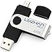 Produktbild LEIZHAN USB-Stick 2.0 32G OTG (On the Go) Dual Port (USB 2.0 und Micro USB) Swivel USB Memory Stick Flash-Laufwerk externe Pendrive für Android Smartphone Tablet & PC Schwarz
