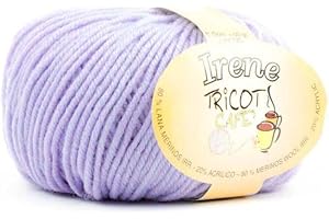 Woolove - Irene - Pelote de fil mixte Laine Merinos irrétrécissable douce adaptée à tous les âges pour fers/crochet : 3.00/4.00 Made in Italy - 1 pièce Lilas 8268