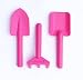 Produktbild Sandel Set Sarah für Kinder 3tlg. Pink – Junior Garten-Set für Kinder Schaufel Rächen/Harke Spaten - Gartengeräte-Set Strand Spielzeug Sandkasten