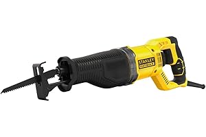 Stanley FATMAX Scie Sabre Filaire et Compacte 900W 3200 cps/mn Longueur de Course 28 mm Coupe Rapide Semelle Ajustable Changement de Lame Sans Outils Câble Caoutchouc 4m Gamme FATMAX FME360-QS
