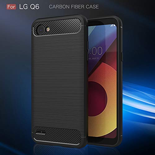 JUJIANFU-phone case TPU Shockproof Back Case Cover For LG Q6 Phone Case (Color : Black)