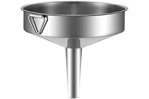 Makrel Stainless Steel Funnel Kitchen Funnels for Transferring of Liquid, Fluid, Cooking Oils, Jam (12cm with Hook)