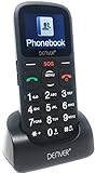 Denver Big Button GSP-120 Senior Mobile Phone with SOS Quick Call Button, SIM Free Unlocked, Torch & Radio