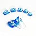 Bling Art False Nails French Manicure Blue Flower Tips 24 Full Cover Medium UK