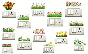 Decorvilla PVC Vinyl Film Switch Board Wall Sticker (Standard, Multicolor, 13 Piece)