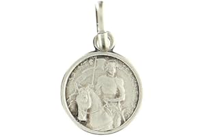 Holyart Medaglia Argento 925 Santa Giovanna d'Arco 10 mm
