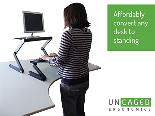 Uncaged Ergonomics WorkEZ Standing Desk Conversion Kit for Laptops and Desktops – Black - 6