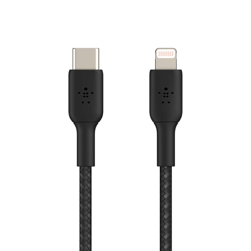 Belkin Apple Certified Braided Lightning to USB-C Charge and Sync Cable, 3.3 Feet / 1 Meters, Black