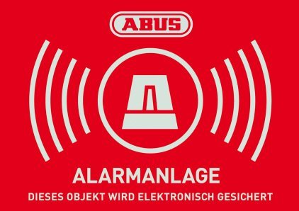 Preisvergleich Produktbild ABUS Aufkleber Alarmanlage 74x53mm