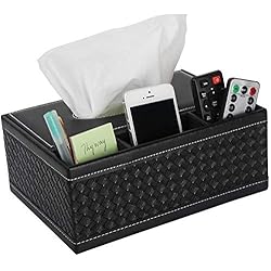 Robasiom Boîte de rangement multifonction en cuir PU pour stylo à crayons, télécommande, mouchoirs, pour la maison et au bureau