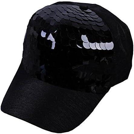 RUOYUCL Women's Sequins Baseball Cap Adjustable Fish Scale Visor Hat