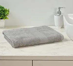 Ultica Fab 550 GSM 100% Cotton Bath Towels | Large Size Full Body Towel for Men and Women | Soft and Highly Absorbant Towels for Gym Pool Spa, 70 x 140 cm, Grey