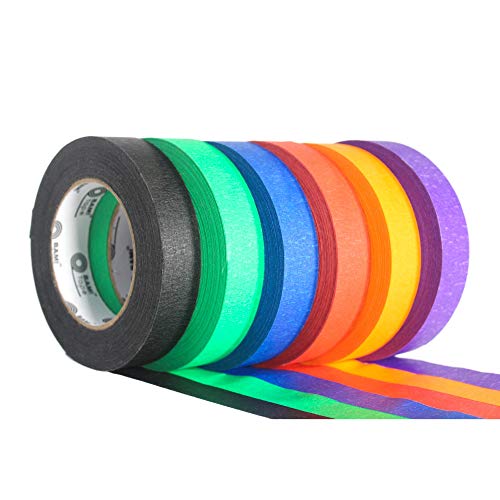 Cinta adhesiva coloreada de BAM! Tape | Cinta de Papel para Manualidades para Niños | Material Escolar STEM | 6 Colores Robustos 2.5 cm x 324 m Total | Artículos de Arte, Kit Manualidades