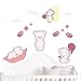 Produktbild JUJU & COMPAGNIE - Jujubox Rosa Niedliche Teddybären 1 Wandstickers - Full Set von Kinder Wandaufkleber - Babyzimmer Wandtattoos - Maße 50 x 90 cm