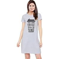 XOYA Women's Cotton Solid Knee Length Nighty