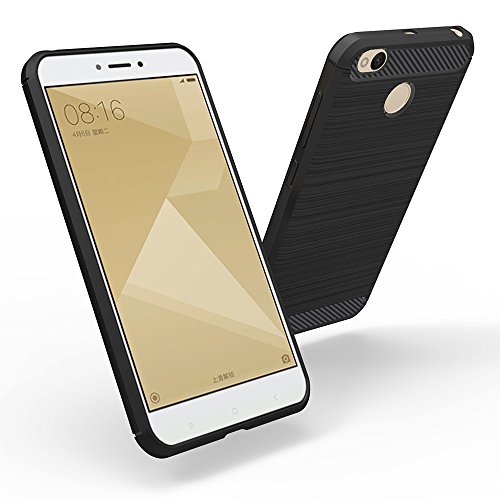 Simpeak Funda Xiaomi Redmi 4X  Negro Silicona Fundas Redmi 4X Carcasa Xiaomi Redmi 4X Fibra De Carbono Funda Case 5 0 Pulgadas 