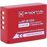 Baxxtar PRO Akku NP-W126s NP-W126 (echte 1140mAh) kompatibel mit Fuji Fujifilm FinePix X100F X100V X-A5 X-A7 X-A10 X-E3 X-H1 