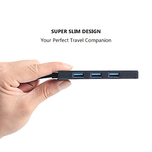 JSVER Mini 4 Port USB 3.0 Hub mit eingebautem Kabel (20cm) für Laptops, Ultrabooks, Tablets und PCs - 5