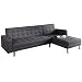 Produktbild Design Ecksofa CHAISE LOUNGE mit Schlaffunktion grau beidseitig aufbaubar Strukturstoff