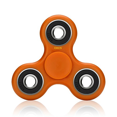 Preisvergleich Produktbild Fidget Spinner - OKCS - Spielzeug Tri Spinner Stresslöser Konzenztration - Orange
