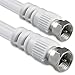 Produktbild 1 aTTack Koaxial Anschluss Kabel Antennenkabel Sat Kabel Anschlusskabel F-Stecker Koaxialstecker auf Koaxialkupplung doppelt geschirmt/Dreifach geschirmt/4 fach geschirmt/75 dB/85 dB/100 dB/110 dB/120 dB/125 dB SAT weiß F-F 75db 20 Meter