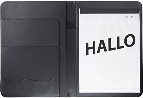 YELLOH Padfolio Portfolio with Bonus Writing Pad, Professional Interview Leather Padfolio with Zippered Closure, Tablet Smartphove Business card Sleeve
