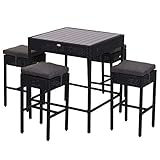 ✅Platzsparend: Die vier Hocker passen perfekt unter den Tisch und lassen sich somit platzsparend verstauen. Man muss nicht viel Platz haben, um eine Sitzgruppe unterzubringen!