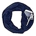 Produktbild Damen Mode Solid Loop Zipper Pocket Reißverschluss Geheimtasche Schals Halstücher Weihnachten Cabrio Infinity Schal Winter Warme Kuscheldecke Schal Geschenke Familie Mädchen Frau Mama Freundin (Dark Blau)
