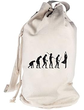 Shirtstreet24, EVOLUTION YOGA, bedruckter Seesack Umhängetasche Schultertasche Beutel Bag