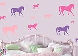 HORSES MULTIPACK - Pack of 16 - Repositionable Wall Art Vinyl Printed Stickers - EASY PEEL & STICK